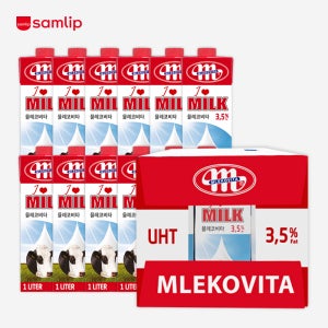 [슈퍼적립] 믈레코비타 3.5% 1000ml 아이러브밀크 멸균우유 12팩
