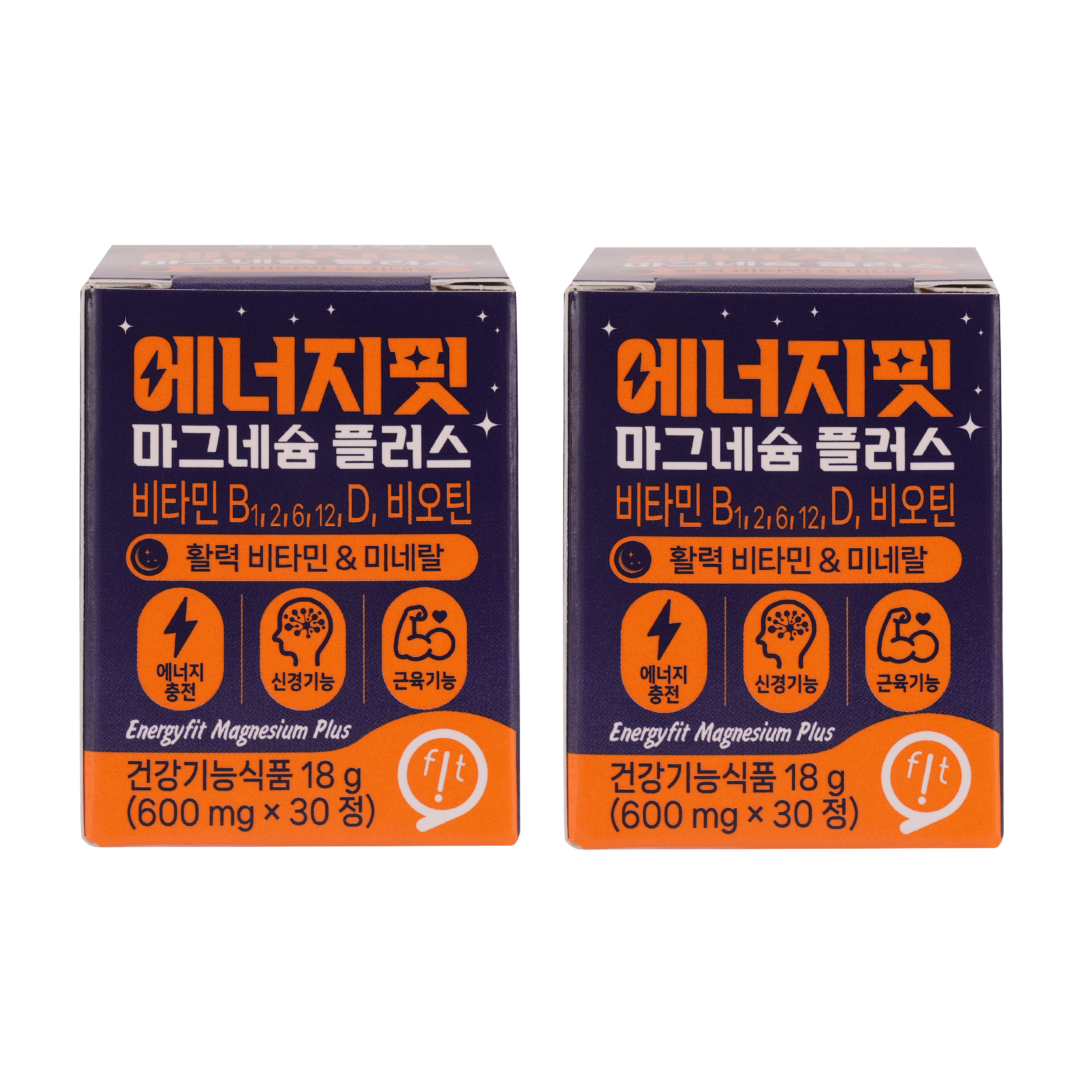 에너지핏 <b>마그네슘</b> 플러스 비타민 D 비오틴 비타민 B1 B2 B6 B12 30정, 2개