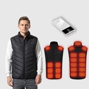 RTOL 겨울 USB발열 온열 조끼 21곳전열기능 2만용량 보조배터리(포함)세트