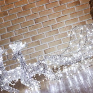 LED 실버 사슴썰매 장식세트 크리스마스소품 트리장식