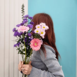 생화 9900원 꽃다발 믹스와 캘리 카드 서비스