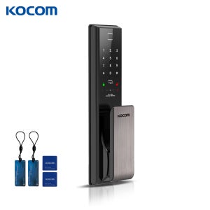 코콤 KDL-AC9590 지문인식 현관문 무타공 푸시풀 도어락 디지털 현관번호키 교체 설치