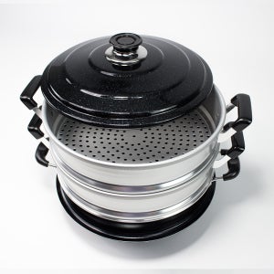 바른부엌 국산 업소용 3단찜기 찜솥 찜냄비 33cm