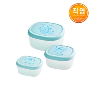 [쿠첸X실리팟] 미토피아 실리콘 밀폐용기 3P 세트(블루버블)