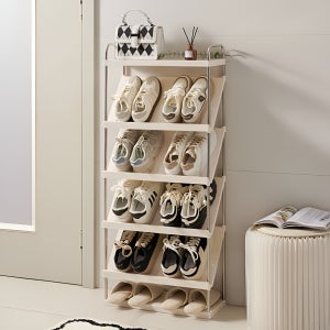 일상드로우 신발정리대 간이 신발장 현관 신발수납장 선반 거치대 6단, 베이지, 1개