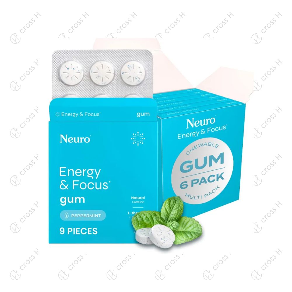 뉴로검 <b>에너지 포커스</b> 페퍼민트 카페인 L테아닌 자일리톨 9개 6