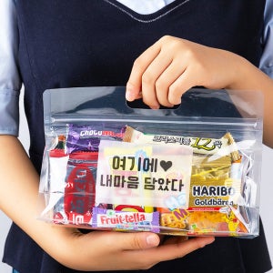 수험생 수능 합격 기원 응원 간식 과자선물세트 투명 손잡이 간식꾸러미 1호