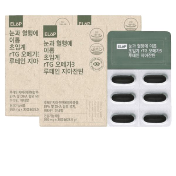 <b>이롭</b> 초임계 rTG <b>오메가3</b> 루테인 지아잔틴, 28.5g(30캡슐), 3개