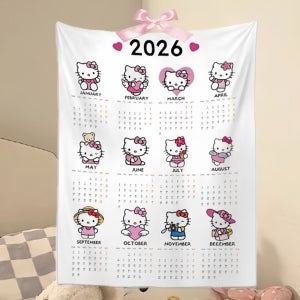 2026년 헬로 키티 감성 패브릭 벽걸이 포스터 천 달력 캘린더벽꾸미기 방꾸미기 방꾸