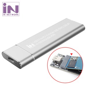인네트워크 USB 3.1 C타입 NVMe M.2 SSD 외장케이스 실버 IN-SSDM2A