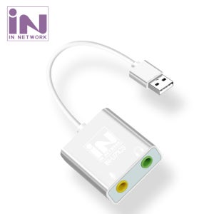 인네트워크 USB 7.1 사운드카드 케이블형 실버 IN-U71CS