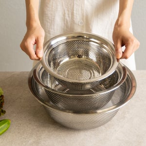 실버스타 무연마제 스텐 채반 펀칭볼 타공바구니 3종세트