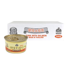 뉴트리오 고양이캔 습식캔 통조림 참치+연어, 80g, 24개