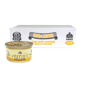 뉴트리오 고양이캔 습식캔 통조림 참치+닭고기, 80g, 24개