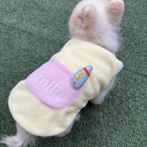 강아지 3초컷 겨울 조끼 포켓 이너 이지웨어 따뜻한 소형견 실내복 수면잠옷