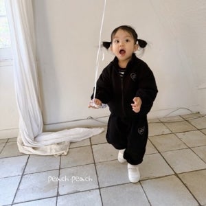 PC 피치후리스집업자켓, 유아 아동 겨울 옷 어린이집 등원룩