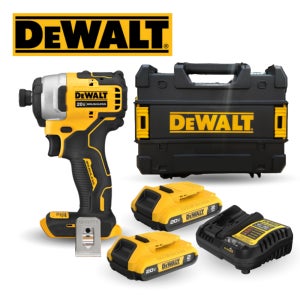 디월트 DCF809D2 충전 임팩트 드릴 20V 2.0Ah 배터리 2개 + 케이스 세트