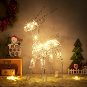 캐럴 샤인 크리스마스 장식(실버 사슴) 트리장식소품