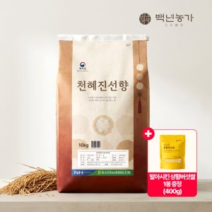 [백년농가] 2025년산 햇곡 저아밀로스 향미 특허쌀 천혜진선향 천혜진선향쌀 10kg + 발아시킨 상황버섯쌀 1봉 증정