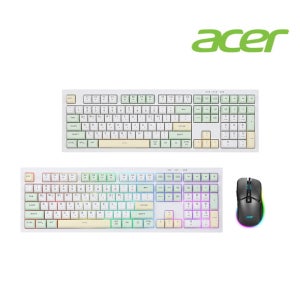 에이서 OKW244 저소음 멤브레인 무지개 유선 키보드 에이서 EMW130 유선 게이밍 마우스 패키지