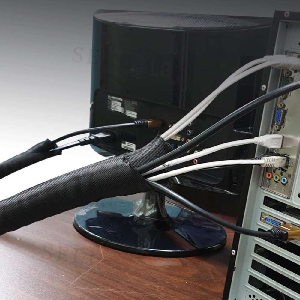 케이블정리 튜브 5m 사무실책상선정리 전선고정 컴퓨터전선정리