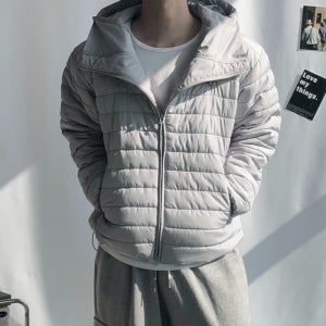 남자경량패딩 후드숏패딩 투웨이 초경량점퍼 겨울 남성아우터 푸퍼자켓 그레이
