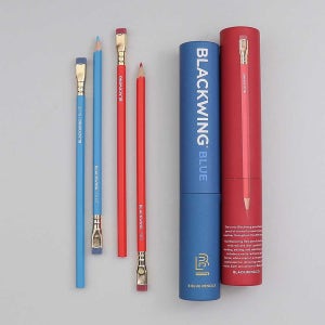 블랙윙 블루 레드 색연필 6자루 세트 고급연필 각인 선물 채점용 연필세트