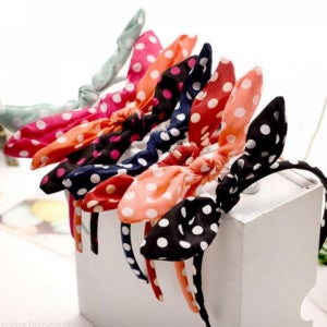 데일리 리본 헤어밴드 여성 쁘띠 헤어밴드 머리띠 도트