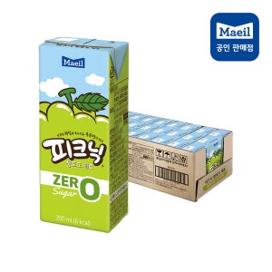 매일유업 피크닉 제로 주스 음료 제로슈거 청포도 200ml, 24개