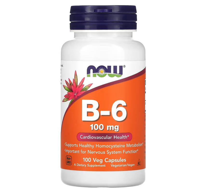 <b>나우푸드</b> NOW Foods B-6 100mg 100베지캡슐 <b>비타민b6</b> 피리독신 비건