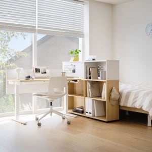 [일룸] 멘디 모션데스크 패키지C (1400모션,1400파티션책장,침대), 매트미포함