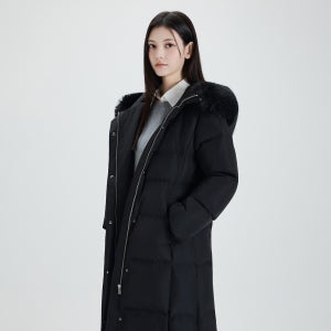 [미쏘]페이크 퍼 슬림핏 롱 다운(후드제외)_MIWJDFC04B