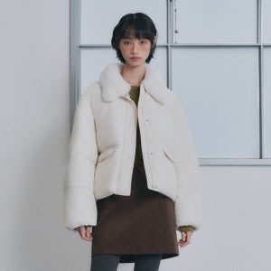 [미쏘]페이크 퍼 카라 숏 패딩_MIWJPFV0PG
