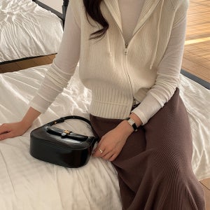 겨울 후드 니트 조끼 투웨이 니트 집업 베스트