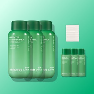 이니스프리 그린티 세라마이드 밀크 보습 에센스/수분 속건조 장벽 화잘먹 160ml, 3개