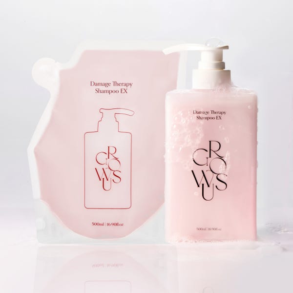 [리뷰적립 1천원] 그로우어스 데미지 테라피 샴푸 EX 500ml+리필 500ml