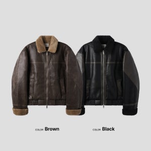 무배 와이즈 스턴건 무스탕 레더점퍼