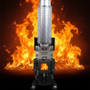 파이어우드 신형 랩터 RX80 무연통 무연기 무설치 이동식 펠렛난로 화목 난로