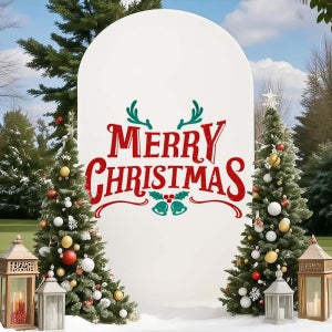[미소쌤] 메리 크리스마스 아치 스탠드 배경 커버 겨울 환경구성 포토존 파티 생일 데코