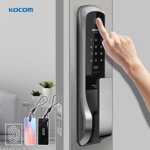 코콤 도어락 카드키 6개 구성 무타공 지문인식 도어락 현관문 푸시풀 스마트 도어락 이중잠금
