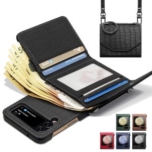 갤럭시 Z플립 케이스 카드수납 판테온 링 스트랩 2종 블랙, 갤럭시Z 플립5