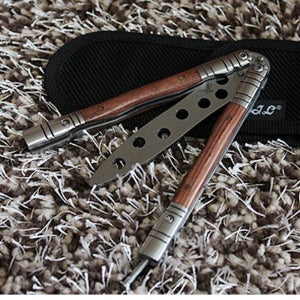 프리미엄 우드 발리송 뼈리송 호신용 나이프 접이사갈 버터프라이