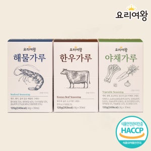 요리여왕 가루 육수 스틱 120g(한우가루, 해물가루, 야채가루)