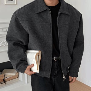 키작은남자 제너스 모직 투웨이 블루종 점퍼 아우터 키작남