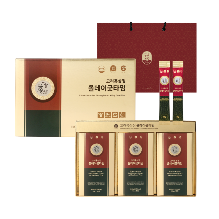 풍년보감 6년근 고려 홍삼정진액 올데이굿타임 스틱 10g 30포, 1개