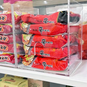 투명 펜트리 라면정리함 다용도 아크릴 수납함 보관함 중형 선반