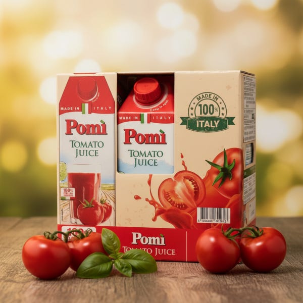 POMI 포미 토마토 주스 750ml 6팩 착즙 100% 무설탕 무가당 이탈리아 쥬스