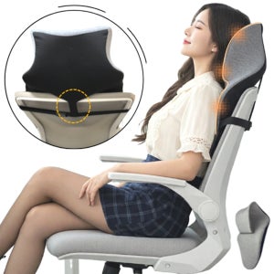 메모리폼 사무실 의자 목쿠션 쪽짬 의자목베개 등쿠션 고정타입