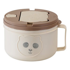 대용량 라면용기 소형 손잡이 스텐 전자레인지용 용기 갈색-1300ML 열단열/반스케일링