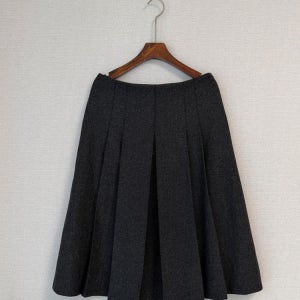 울혼방 헤링본 플리츠 미디 스커트 2컬러